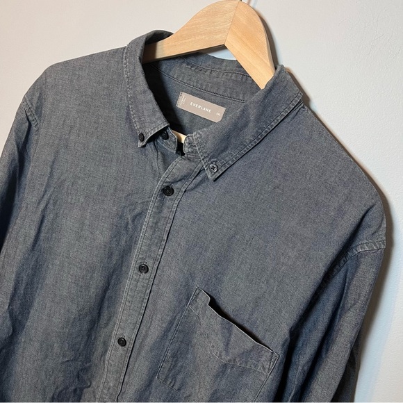 Everlane Chambray Button Down Shirt Men’s XXL Long Sleeve - Work, Casual, Office - Picture 4 of 7
